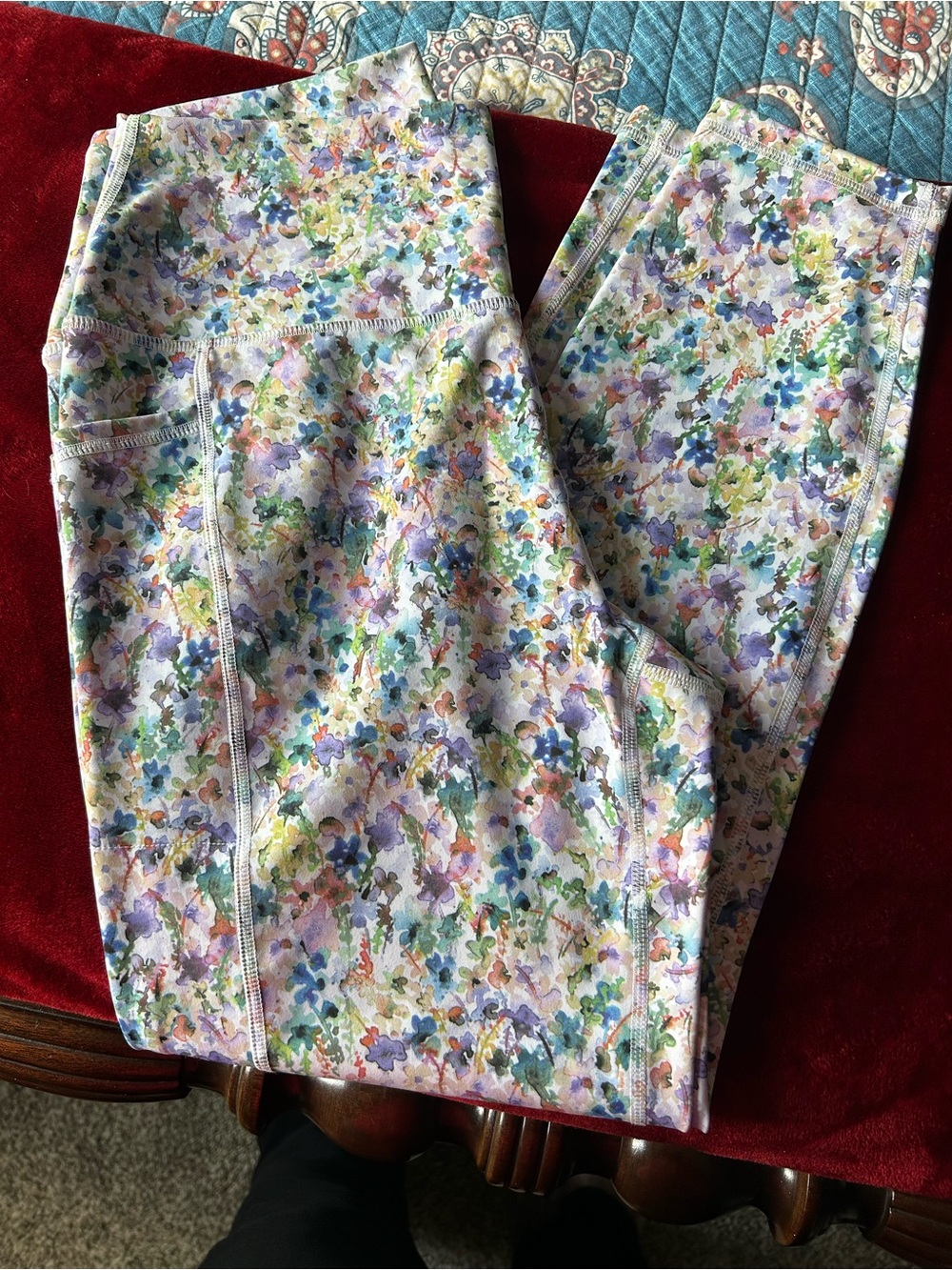 RBX Multicolor Watercolor Floral Leggings